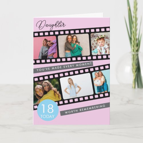 18th Birthday Film Strip Photo Keepsake Daughter Card