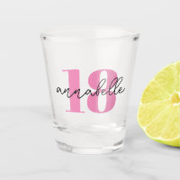 18th birthday first name shot glass