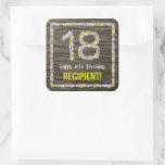 [ Thumbnail: 18th Birthday: Floral Number, Faux Wood Look, Name Sticker ]