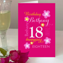 18th birthday flower custom graphic hot pink