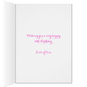 18th birthday flower custom graphic hot pink cards (Inside (Right))
