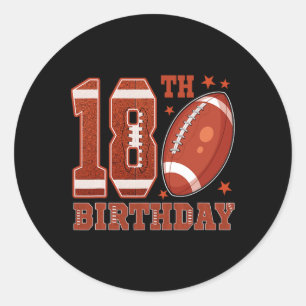 18th Birthday Football Theme 18 Year Old Boy Birth Classic Round Sticker