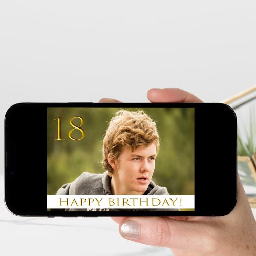 18th birthday for a boy with your portrait photo card