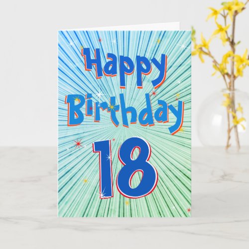 18th Birthday Fun 3D Blue Chill Birthday Card