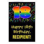 [ Thumbnail: 18th Birthday: Fun Music Symbols + Rainbow # 18 Card ]