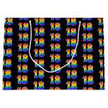 [ Thumbnail: 18th Birthday: Fun Rainbow Event Number 18 Pattern Gift Bag ]
