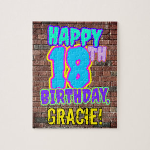 18th Birthday ~ Fun, Urban Graffiti Inspired Look Jigsaw Puzzle