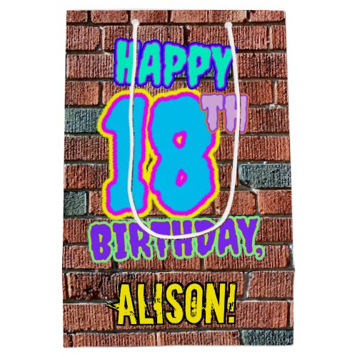 18th Birthday Fun Urban Graffiti Inspired Look Medium Gift Bag