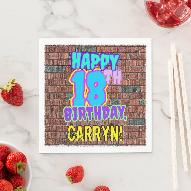 18th Birthday ~ Fun, Urban Graffiti Inspired Look Napkins (Insitu)