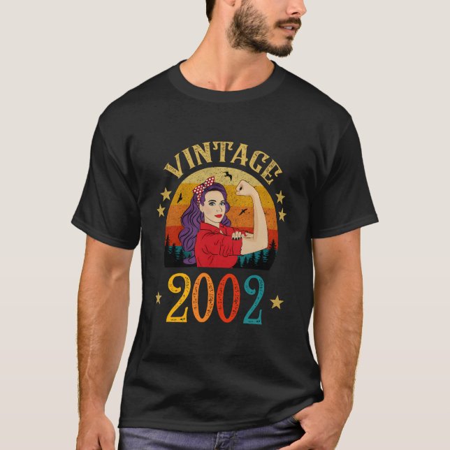 18Th Birthday Gift 18 Years Old For Women Retro Vi T-Shirt (Front)