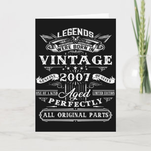 18th Birthday Gift For Vintage Legend Born 2007 18 Card