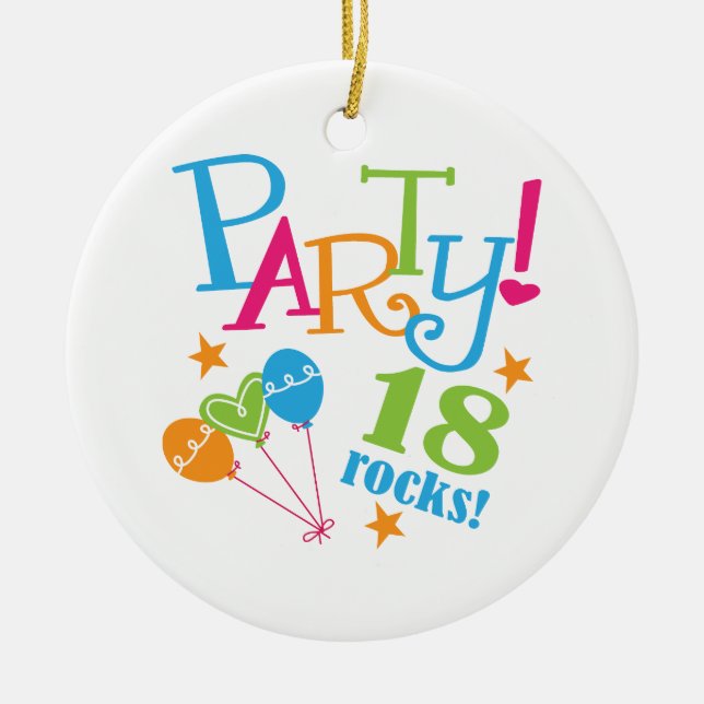 18th Birthday Gift Ideas Ceramic Ornament (Front)