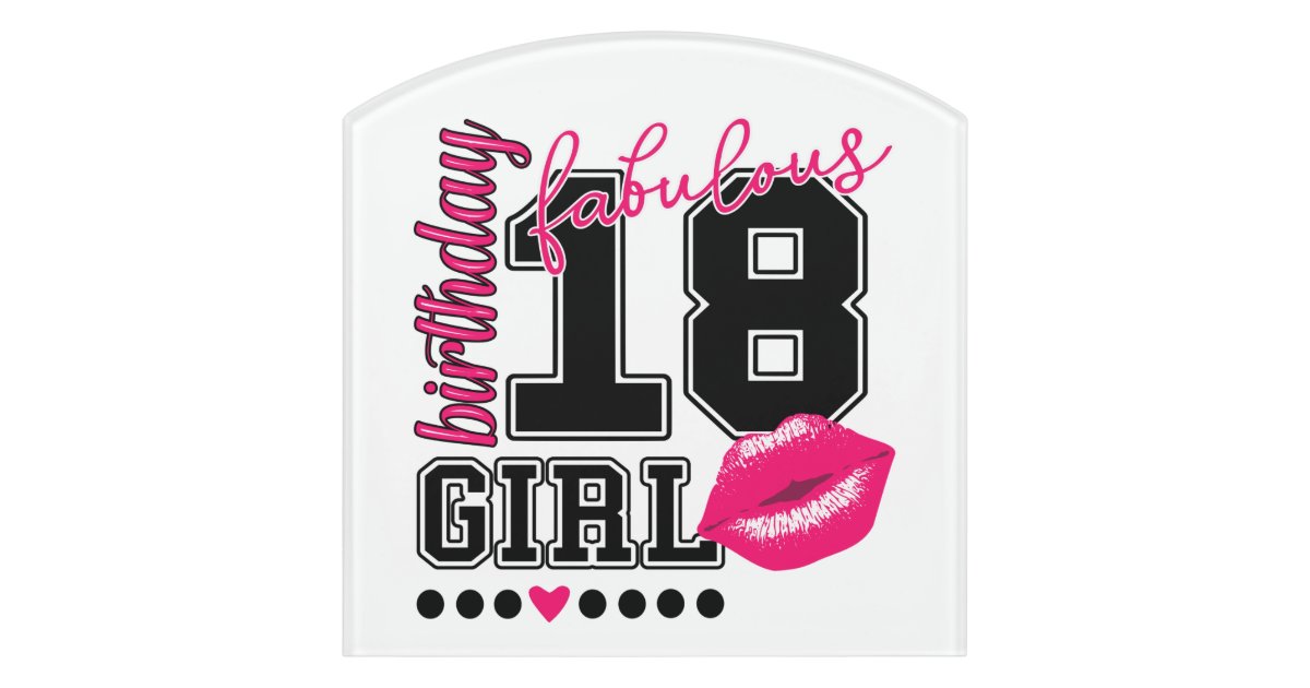 18th birthday girl, 18th birthday gift idea door sign