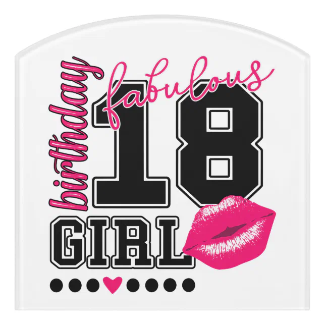 18th birthday girl, 18th birthday gift idea door sign