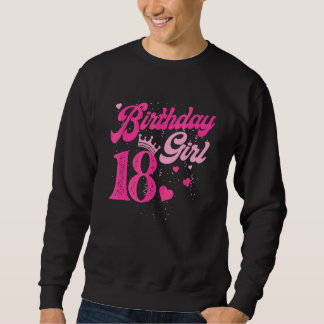 18th Birthday Girl Crown 18 Years Old Bday Sweatshirt
