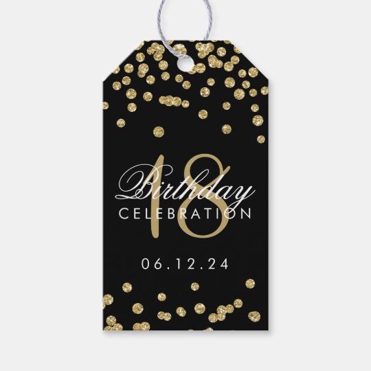 12 Gold Glitter Gift Tags
