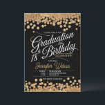 18th Birthday Graduation Sparkling Gold Glitter Invitation<br><div class="desc">Planning a glamorous graduation and 18th birthday party? Tired of the same old invitations? This invitation is the solution! With its sparkling gold glitter on a black background,  this invitation will make a statement. Graduation and an 18th birthday are important milestones; let this invitation showcase your refined taste.</div>