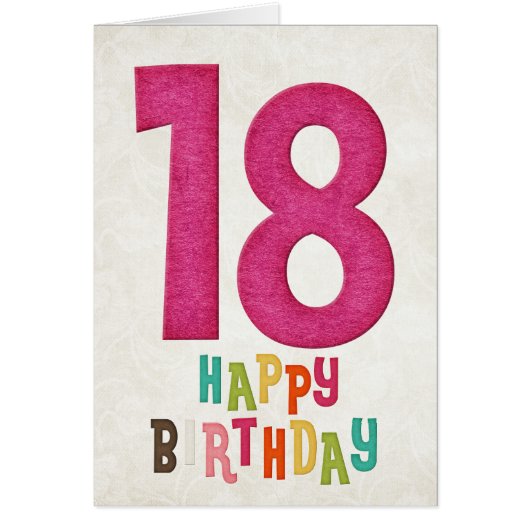 18th Birthday Happy Birthday Card Design 2 (Front)