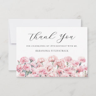 18th Birthday Holly January Birth Flower Custom Thank You Card