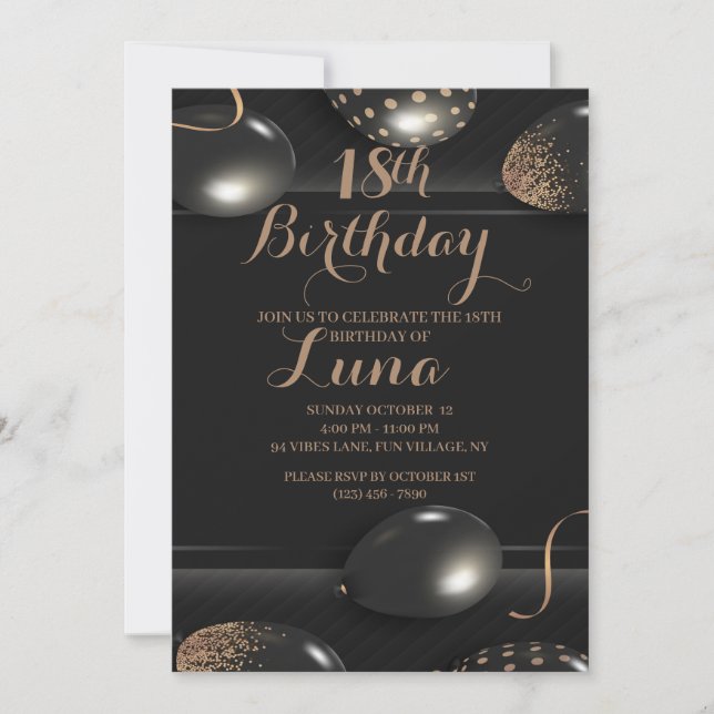 18TH Birthday Invitation  (Front)