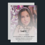 18th birthday invitation Birthday Party Photo Grey<br><div class="desc">18th birthday invitation Birthday party Photo grey red</div>