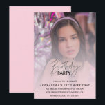 18th birthday invitation Birthday Party Photo pink<br><div class="desc">18th birthday invitation Birthday party Photo pink</div>