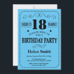 18th Birthday Invitation Black and Blue<br><div class="desc">18th Birthday Invitation Black and Blue Typography. Black and Blue Background. Adult Birthday. Male Men or Women Birthday. Kids Boy or Girl Lady Teen Teenage Bday Invite. 13th 15th 16th 18th 20th 21st 30th 40th 50th 60th 70th 80th 90th 100th. Any Age. For further customization, please click the "Customize it"...</div>