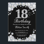 18th Birthday Invitation Chalkboard Silver Diamond<br><div class="desc">18th Birthday Invitation. Silver Rhinestone Diamond Chalkboard Background. Elegant Birthday Bash invite. Black and White. Adult Birthday. Women Birthday. Men Birthday. For further customization,  please click the "Customize it" button and use our design tool to modify this template.</div>