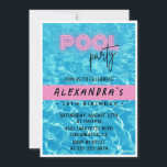 18th birthday invitation for her Pool Party Summer<br><div class="desc">18th birthday invitation for her Pool Party Summer pink</div>