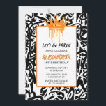 18th birthday invitation Men Party Graffiti Paint<br><div class="desc">18th birthday invitation Men Party Graffiti Paint black</div>