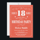 18th Birthday Invitation Orange and White<br><div class="desc">18th Birthday Invitation Orange and White Typography. Orange and White Background. Adult Birthday. Male Men or Women Birthday. Kids Boy or Girl Lady Teen Teenage Bday Invite. 13th 15th 16th 18th 20th 21st 30th 40th 50th 60th 70th 80th 90th 100th. Any Age. For further customization, please click the "Customize it"...</div>