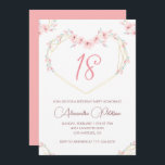 18th birthday invitations Boho Floral Pink<br><div class="desc">18th birthday invitations Boho Floral Elegant pink watercolor</div>