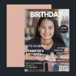 18th birthday invitations Girl Magazine Cover<br><div class="desc">18th birthday invitations for her Magazine Cover photo</div>