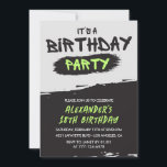 18th birthday invitations Graffiti Men Spray paint<br><div class="desc">18th birthday invitations Graffiti Men Spray paint modern black</div>