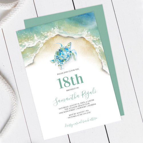 18th Birthday Invitations Luau & Beach Party