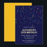 18th birthday invitations Men Confetti Modern<br><div class="desc">18th birthday invitations Men Confetti Modern</div>