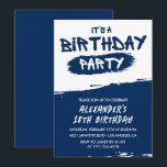 18th birthday invitations Men Graffiti Navy Blue<br><div class="desc">18th birthday invitations Men Graffiti Navy Blue modern</div>