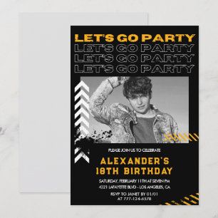 18th birthday invitations Men Photo Spray paint