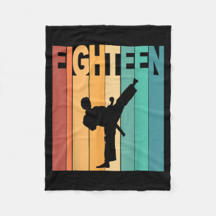 18th Birthday Karate Taekwondo Theme 18 Year Old Fleece Blanket
