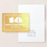 [ Thumbnail: 18th Birthday: Name + Art Deco Inspired Look "18" Foil Card ]