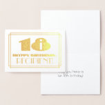 [ Thumbnail: 18th Birthday; Name + Art Deco Inspired Look "18" Foil Card ]