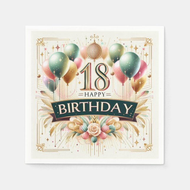 18th Birthday Napkins (Front)