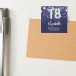 18th birthday navy blue silver stars magnet<br><div class="desc">For an 18th birthday party. A navy blue background color with faux silver stars. The blue color is uneven.  Add your name,  text.
Can be used as a Save the Date reminder for your guests,  party favor or as a keepsake.</div>