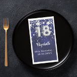 18th Birthday navy blue silver stars Paper Guest Towels<br><div class="desc">For an 18th birthday celebration. A navy blue background color with faux silver stars. The blue color is uneven.  Add your name,  text.</div>