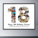 18th Birthday Number 18 Photo Collage Picture Poster at Zazzle