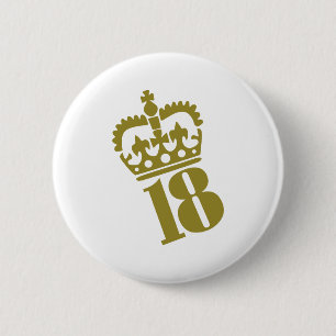 18th Birthday - Number – Eighteen Pinback Button