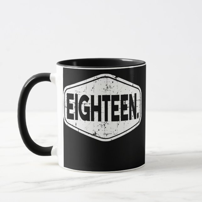 18th Birthday of Boy or Girl 18 years old Mug (Left)