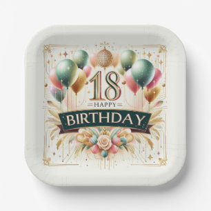 18th Birthday Paper Plates