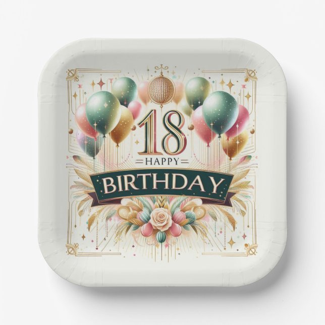 18th Birthday Paper Plates (Front)
