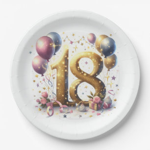 18th Birthday Paper Plates